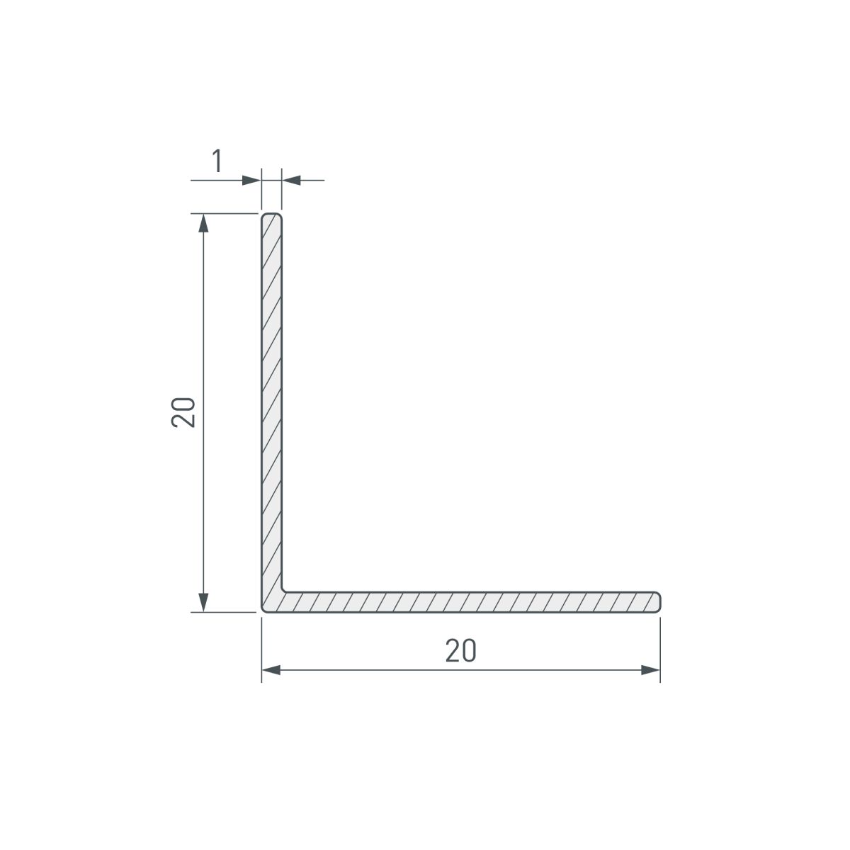 уголок arlight arh-w20x20x1-3000 anod (алюминий) 063232