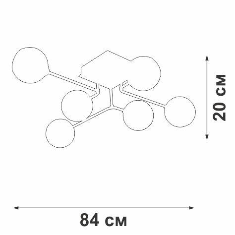 потолочная люстра vitaluce v4795-1/6pl