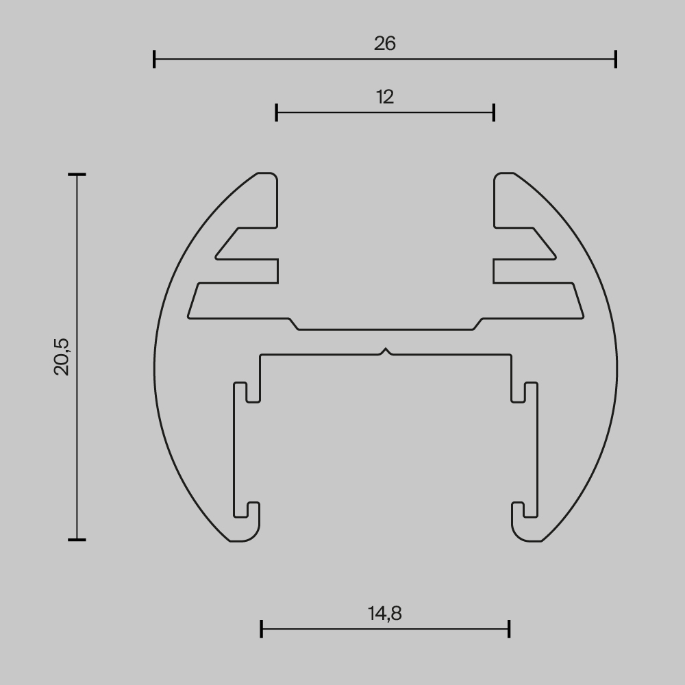 шинопровод накладной/подвесной maytoni busbar trunkings basity trx172-r-113b