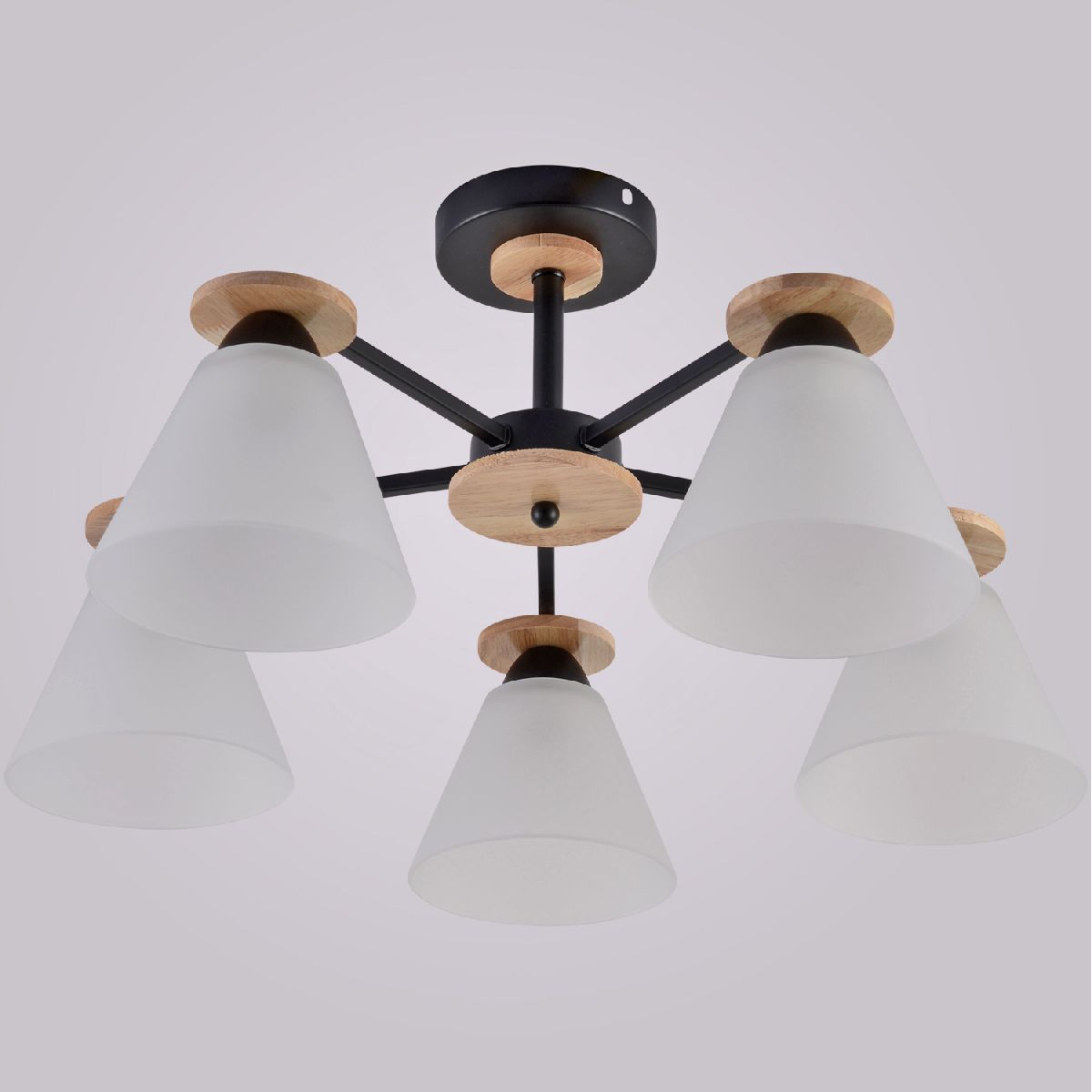 люстра на штанге reluce 01625-0.3-05 bk+wood