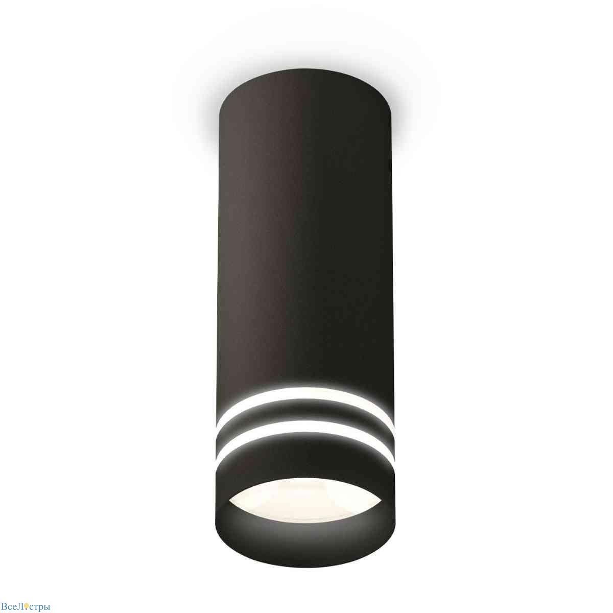 комплект накладного светильника ambrella light techno spot xs7443013 sbk/fr черный песок/белый матовый (c7443, n7142)