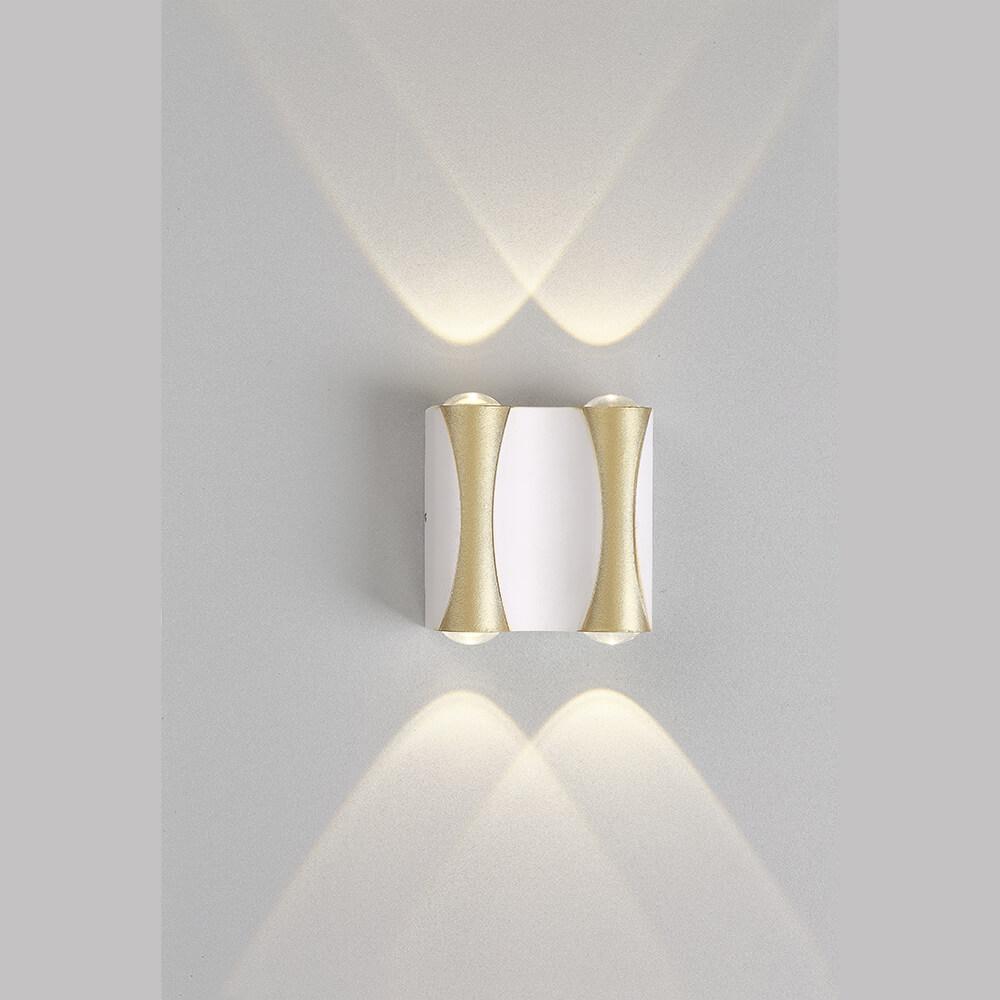 настенный светодиодный светильник crystal lux clt 022w2 wh-go 4000k