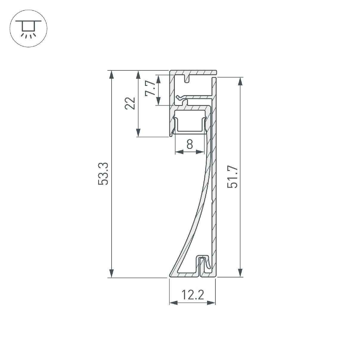 профиль arlight plintus-h54-2000 anod 046388