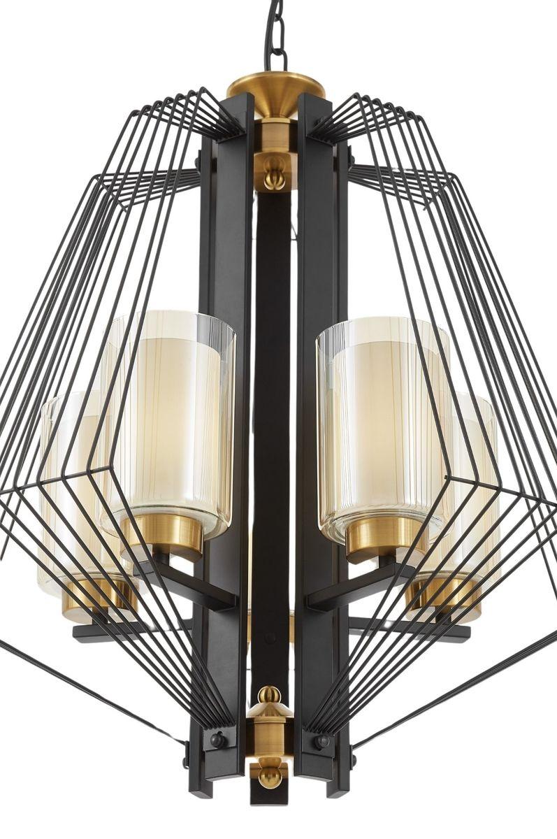 подвесная люстра lumina deco canti ldp 1244-5 bk+md