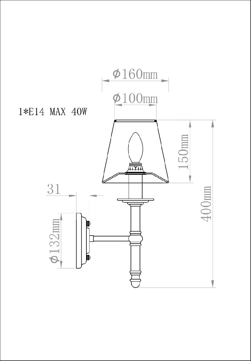 бра garda decor k2bw2021-1