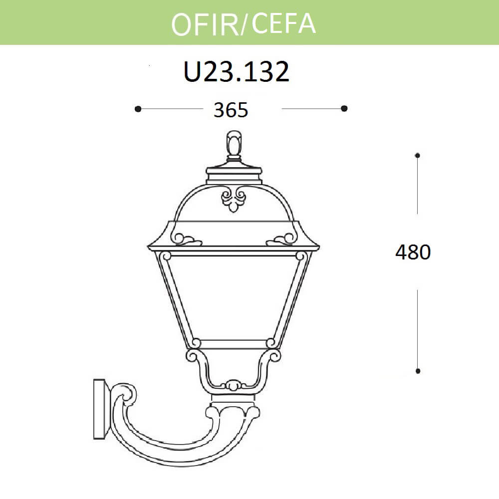 уличный настенный светильник fumagalli ofir/cefa u23.132.000.axf1r