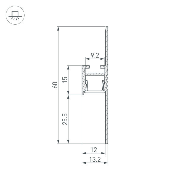 профиль arlight arh-plintus-fantom-2000 white 034983