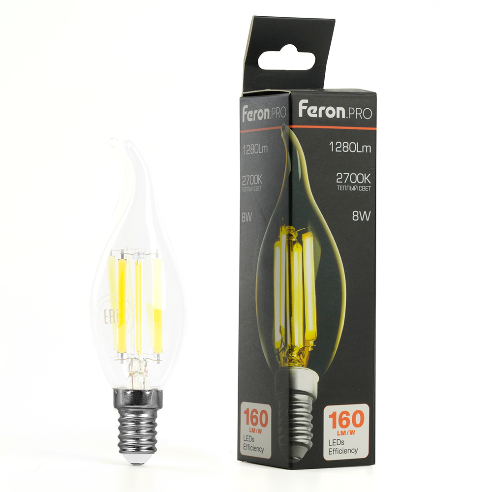 лампа светодиодная feron lb-1218 e14 8w 2700k 51265