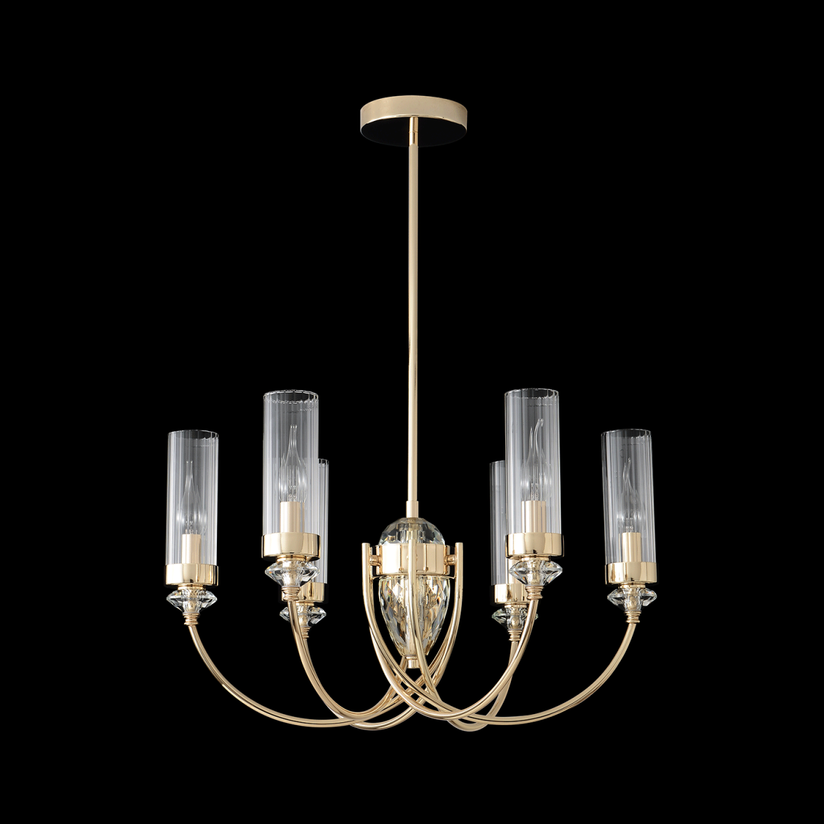 люстра на штанге crystal lux secret sp6 gold