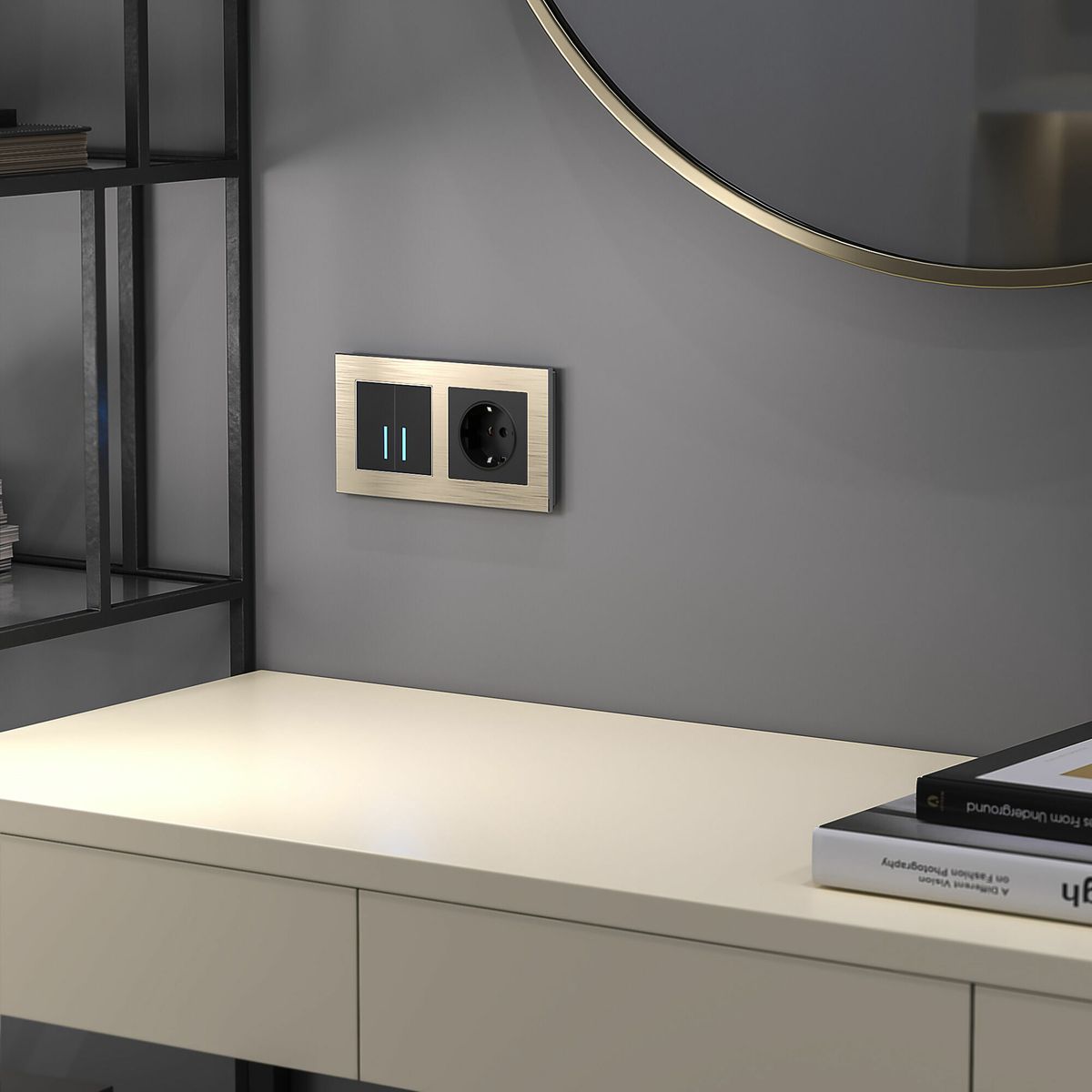 сенсорный выключатель двухклавишный с подсветкой werkel 4690389179570 w4520008