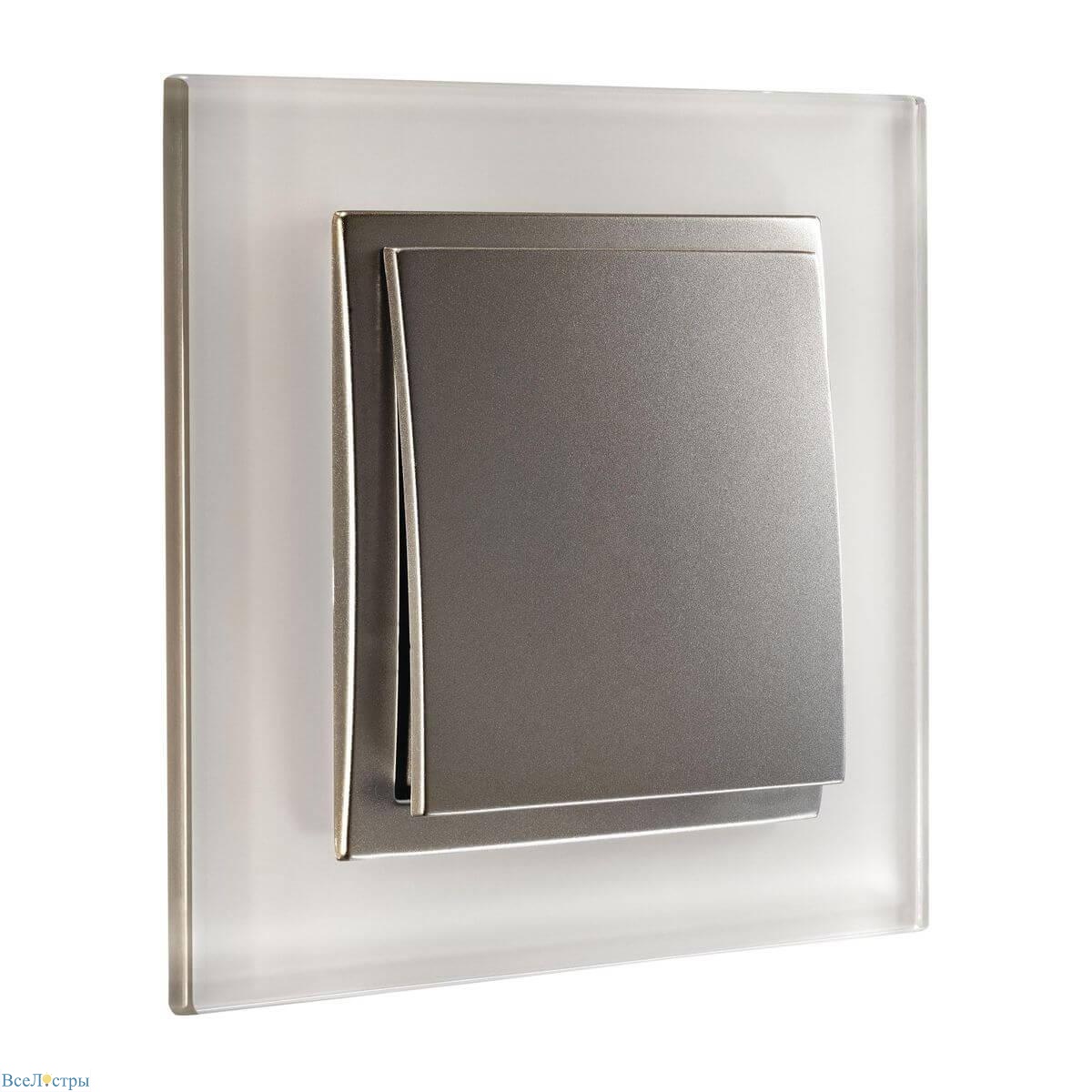 рамка 1-постовая mono electric style glass белое стекло 107-710000-160