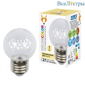 LED-D45-1W/3000K/E27/CL/С PINEAPPLE