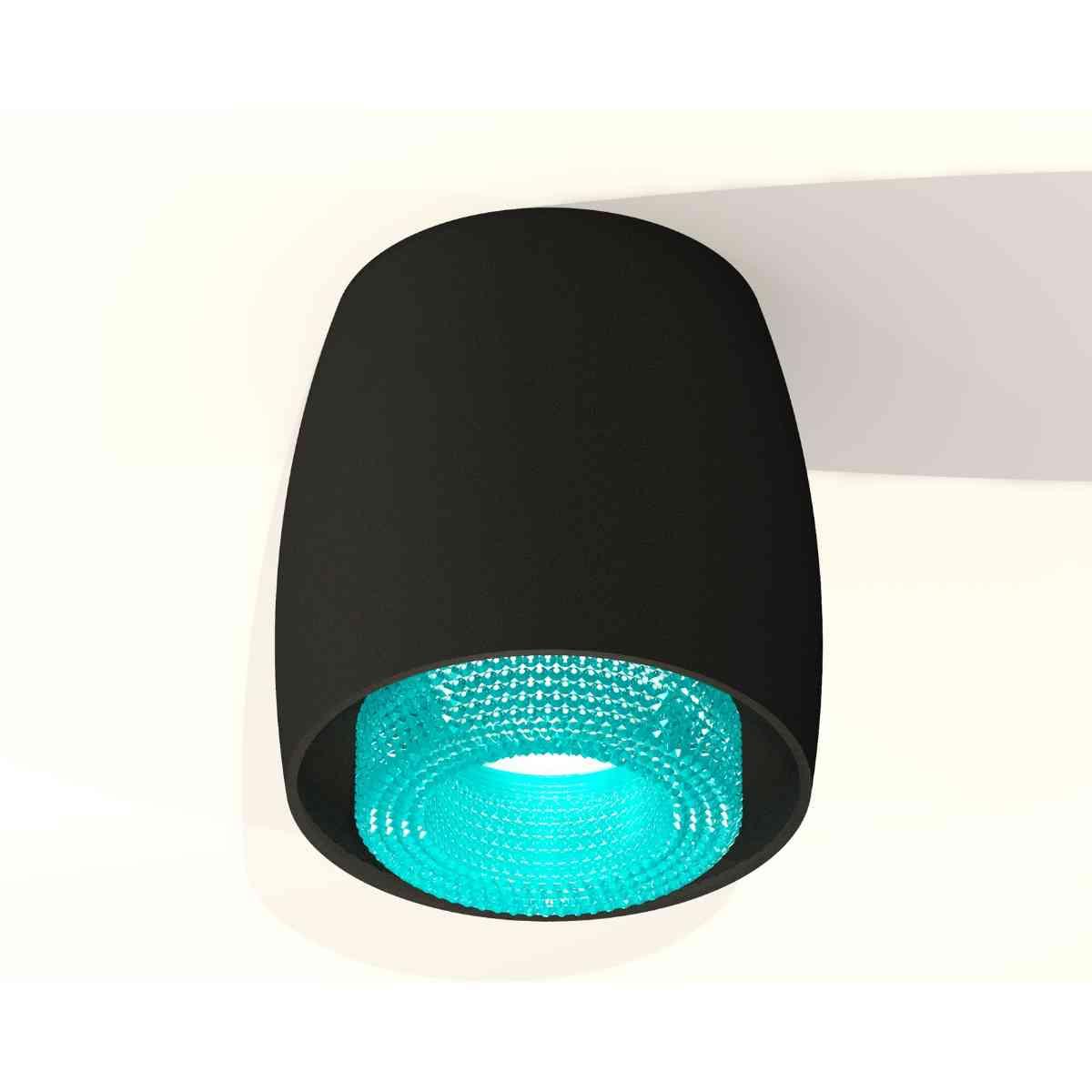 комплект накладного светильника ambrella light techno spot xs1142023 sbk/bl черный песок/голубой (c1142, n7194)
