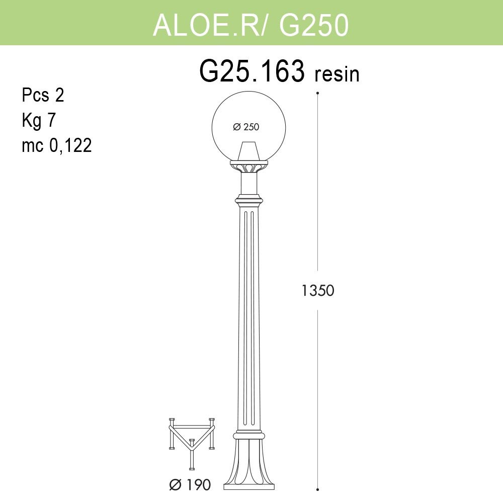 уличный светильник fumagalli aloe.r/g250 g25.163.000.bze27