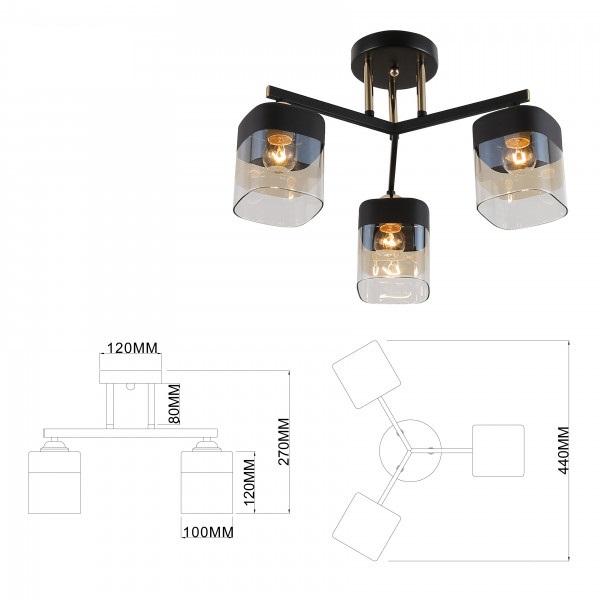 потолочная люстра rivoli isadora 9133-303 б0054750
