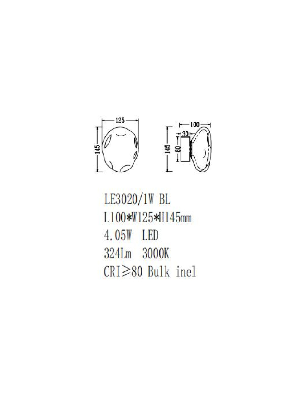 бра magic le3020/1w bl