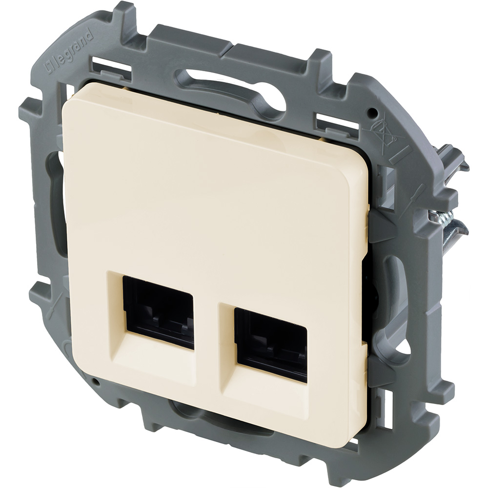 розетка компьютерная двойная rj45 legrand inspiria 673841