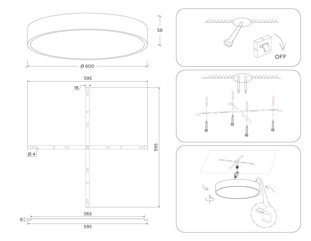 потолочный светильник ambrella light air alum fv5536