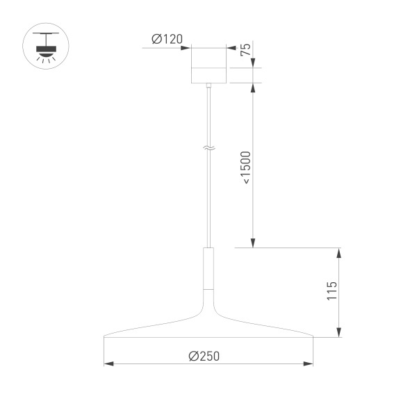 подвесной светильник arlight sp-fiore-r250-8w day4000 035931