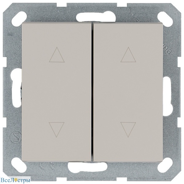 выключатель двухклавишный для штор 10a 250v с накладкой, цвет тауп jasmart g3028t
