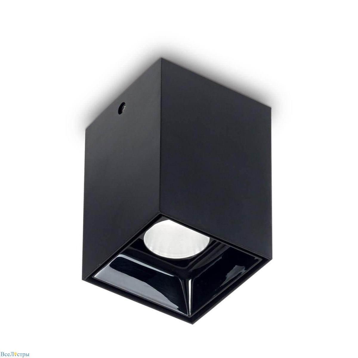 потолочный светодиодный светильник ideal lux nitro 10w square nero 206042