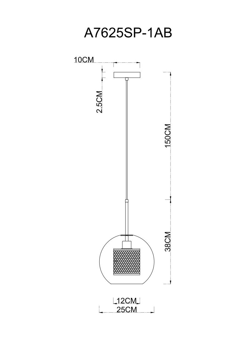 подвесной светильник arte lamp manchester a7630sp-1ab