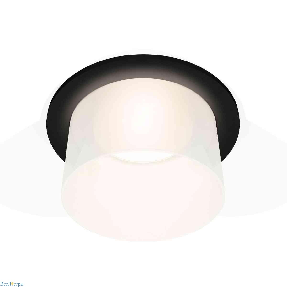 комплект встраиваемого светильника ambrella light techno spot xc7622045 sbk/fr черный песок/белый матовый (c7622, n7170)