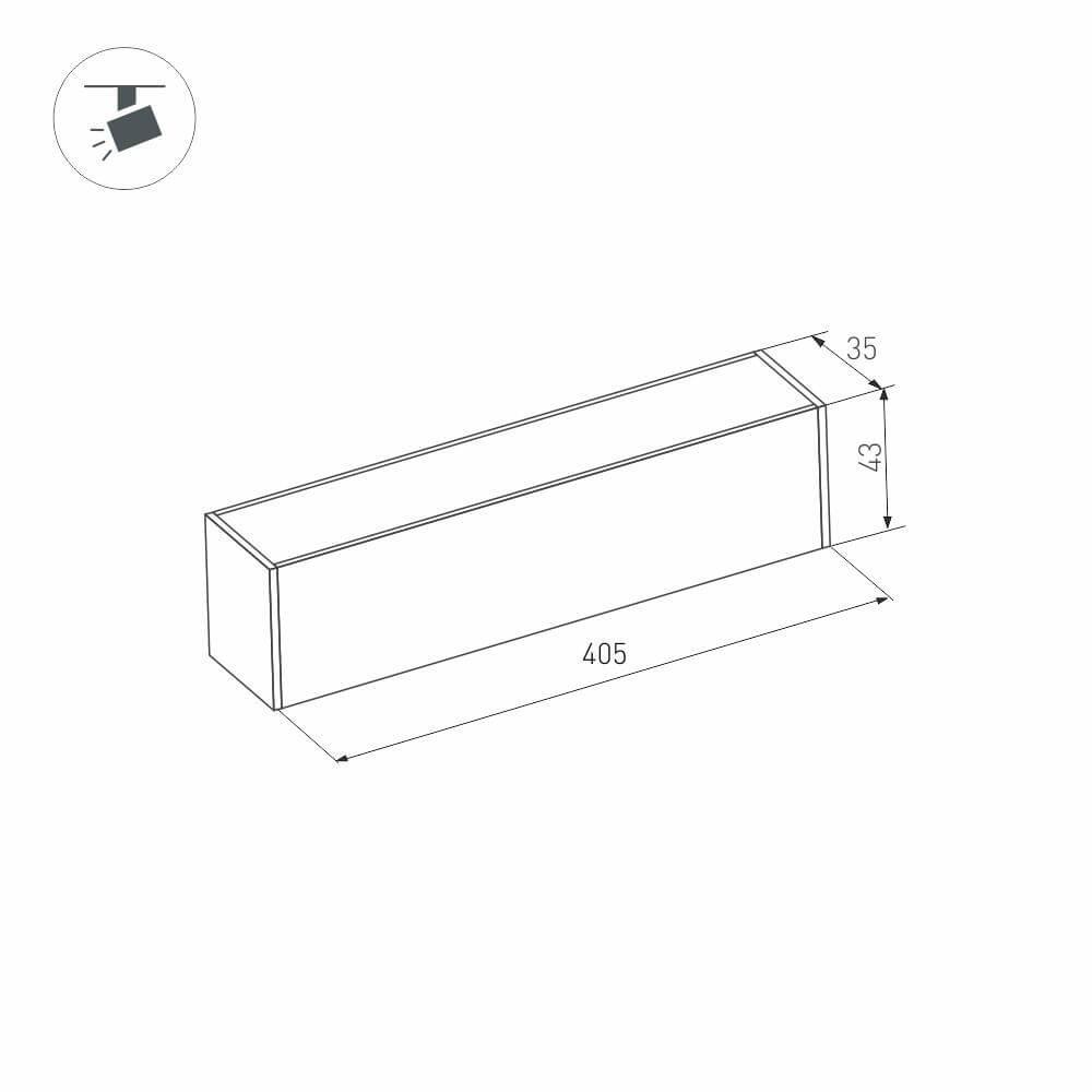 трековый светодиодный светильник для магнитного шинопровода arlight mag-flat-45-l405-12w warm3000 026948