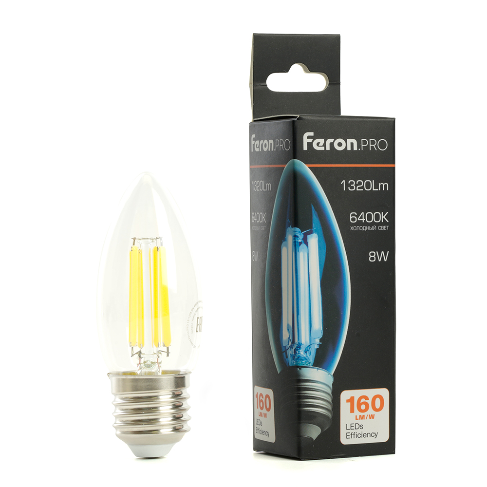 светодиодная лампа feron lb-1208 e27 8w 6400k 51243