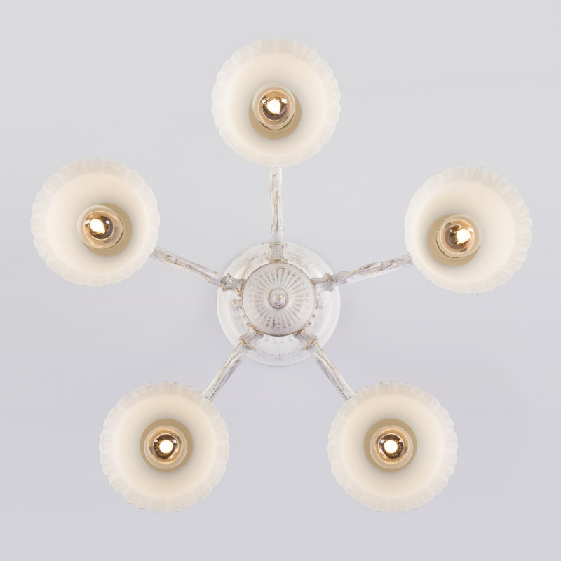 люстра на штанге eurosvet 60107/5 белый с золотом