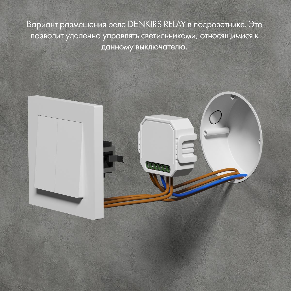 двухканальное wi-fi реле-диммер denkirs relay rl1004-dm/1