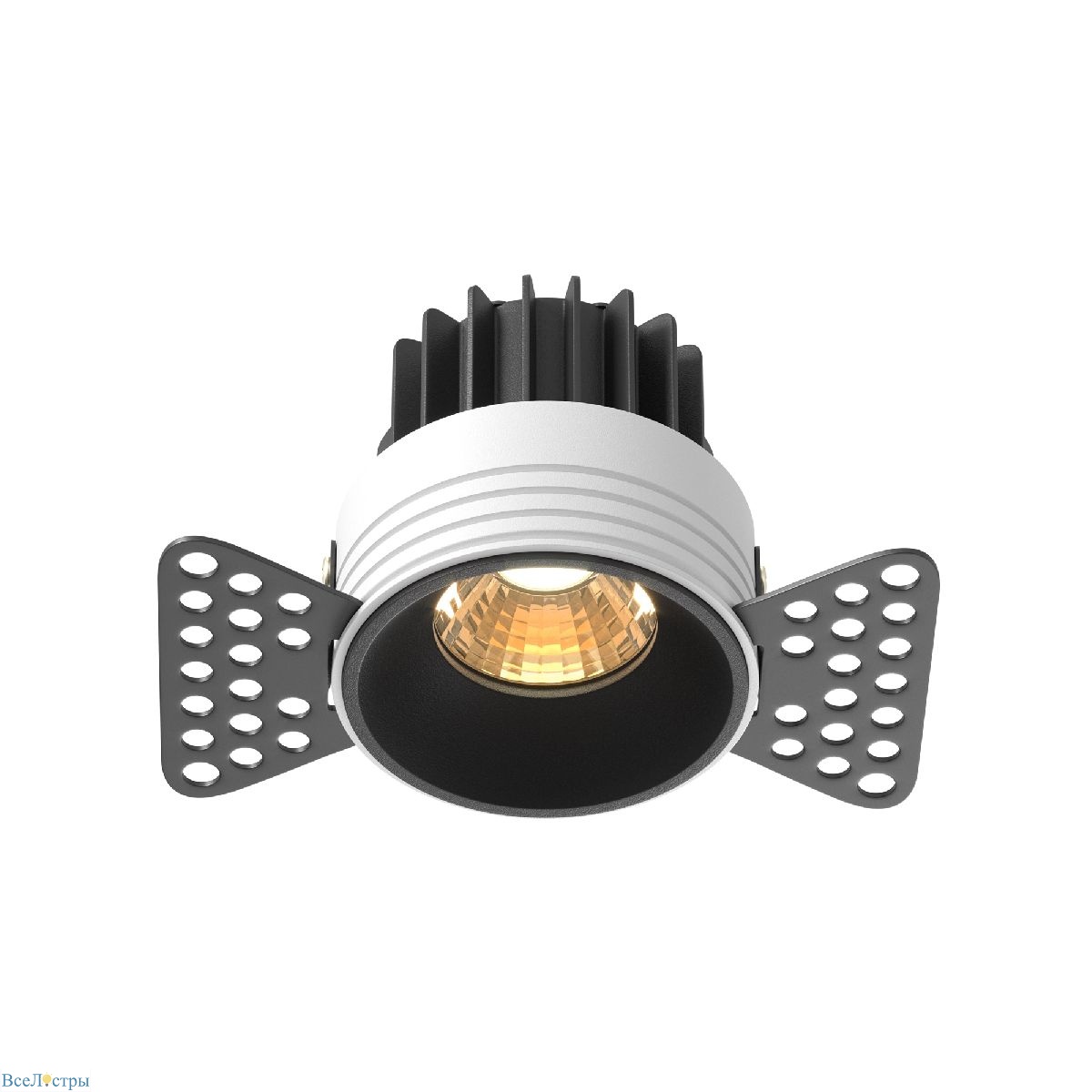встраиваемый светильник maytoni round dl058-7w2.7k-trs-b
