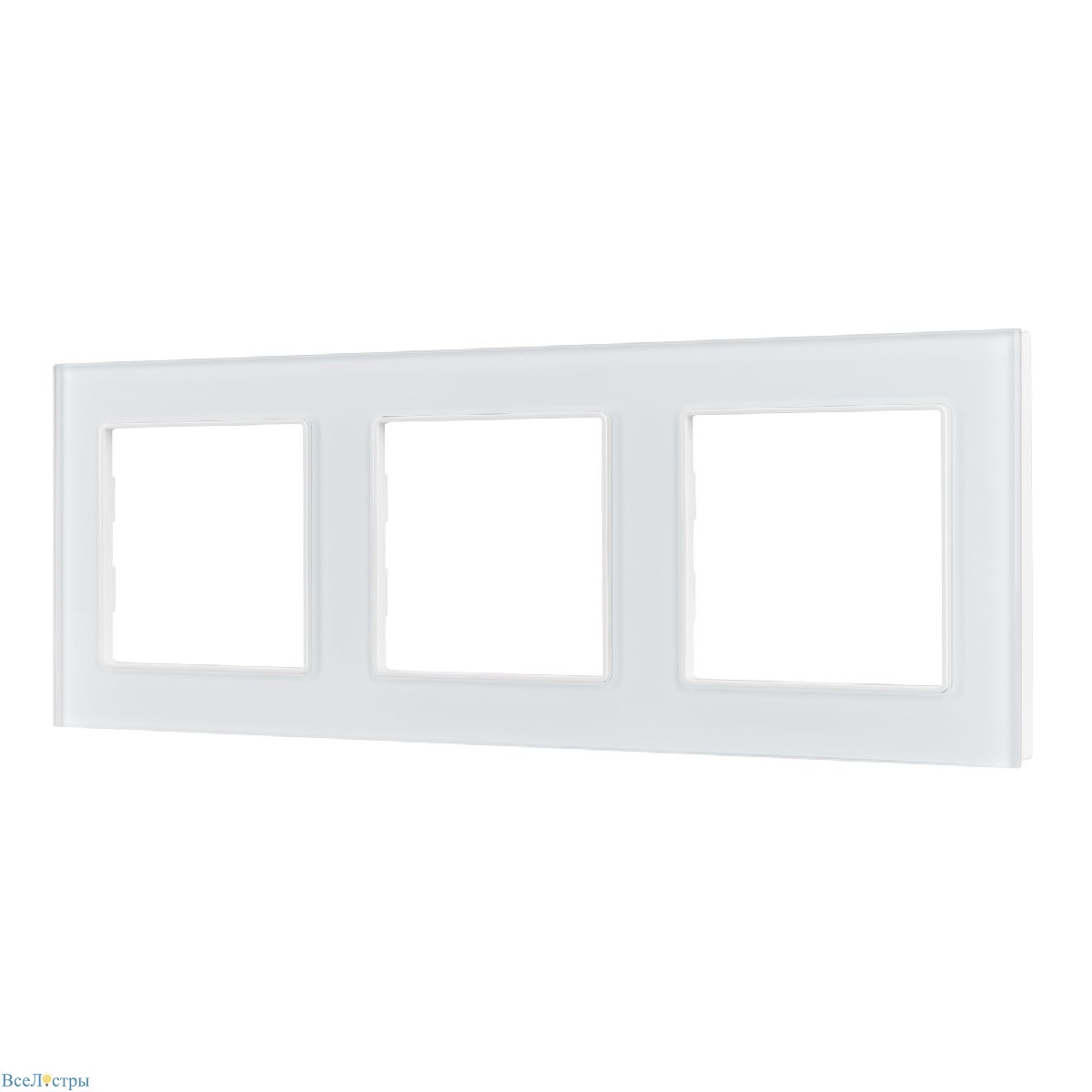 рамка трехместная arlight frm-glare-gs-3-wh 043799