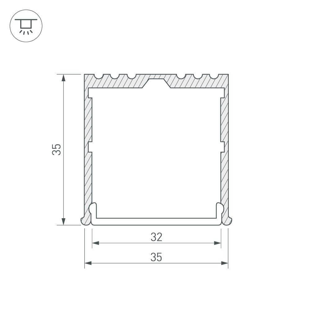 профиль arlight arh-power-w35-2000 anod 016138