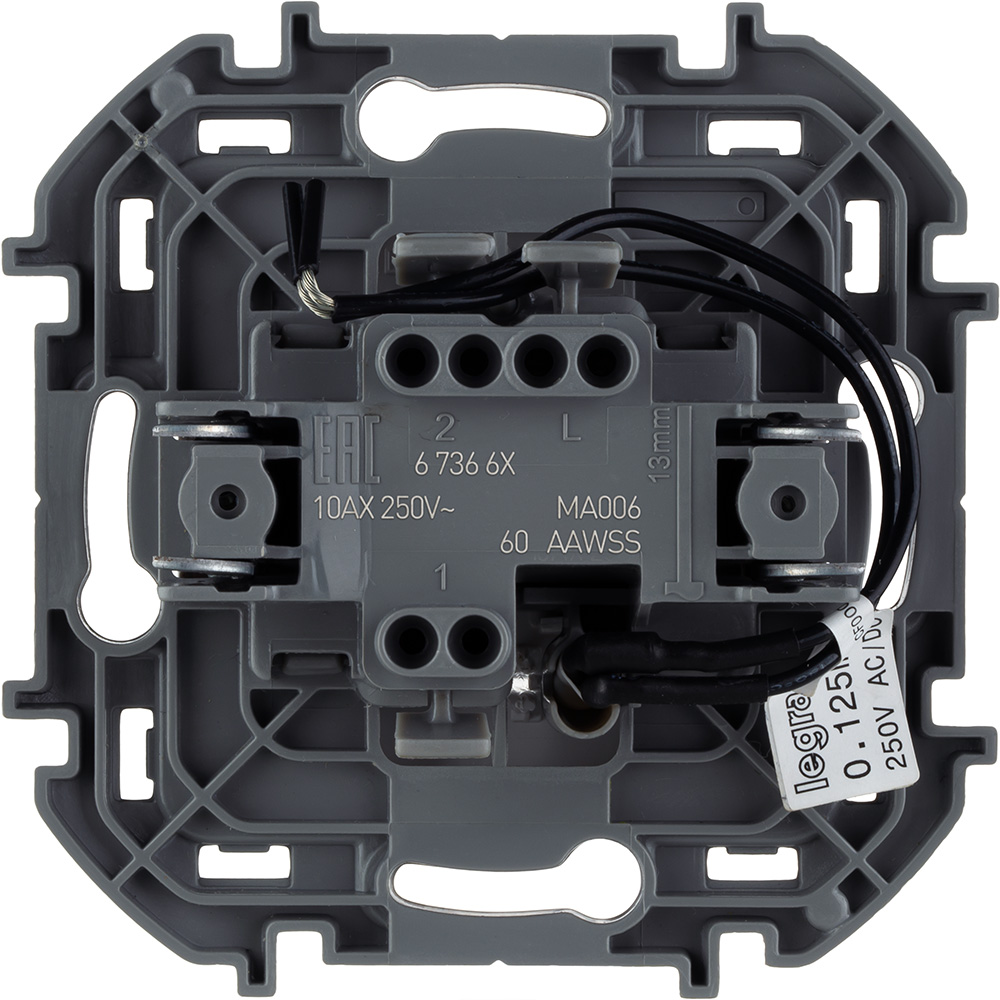 переключатель одноклавишный с подсветкой/индикацией legrand inspiria 673660