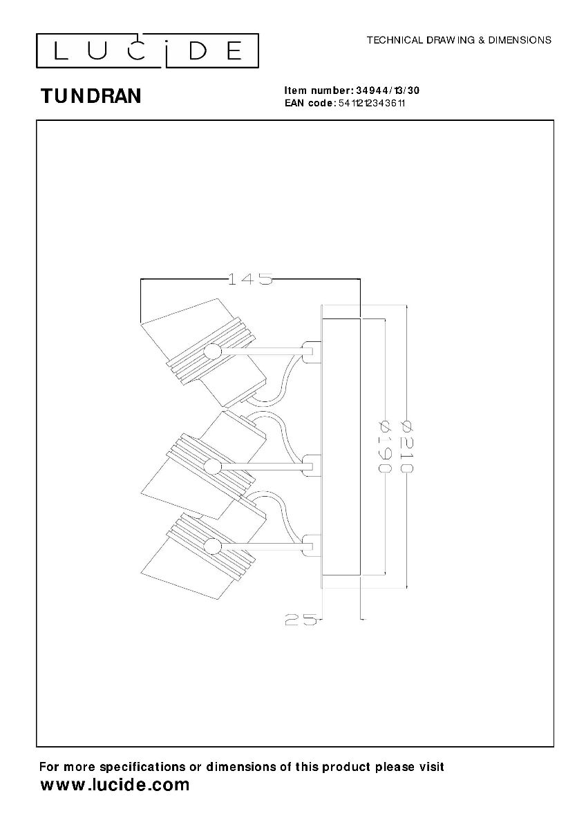 спот lucide tundran 34944/13/30