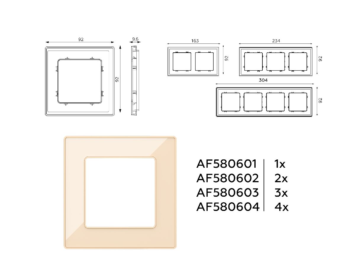 рамка двухместная ambrella volt arctic af580602