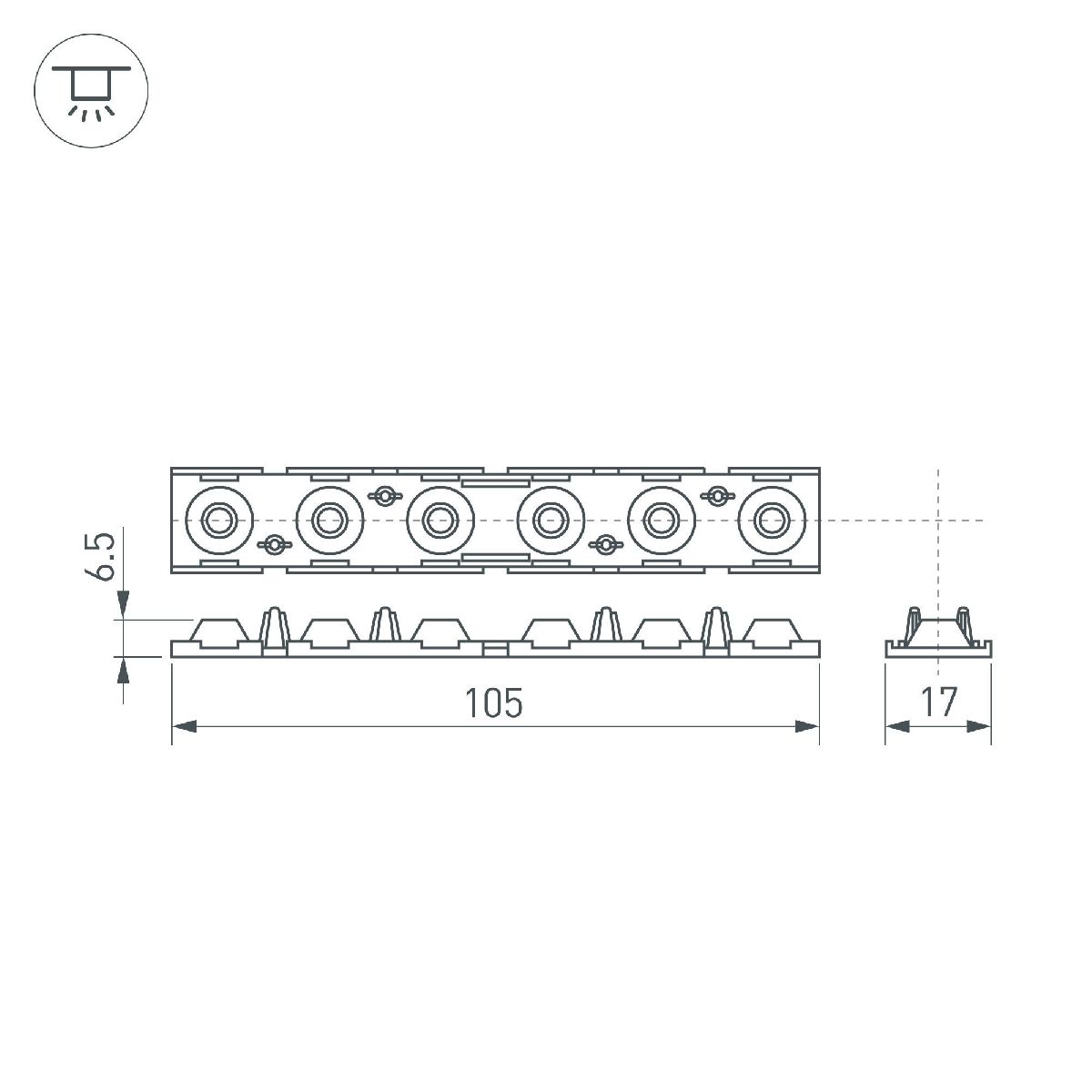 экран линзованный arlight sl-line-w20-55deg-540 041793