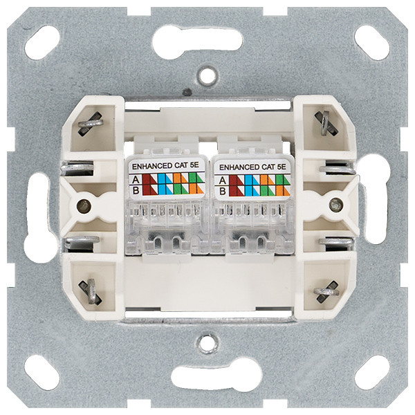 интернет-розетка rj45 двойная с накладкой, цвет тауп jasmart g6106t