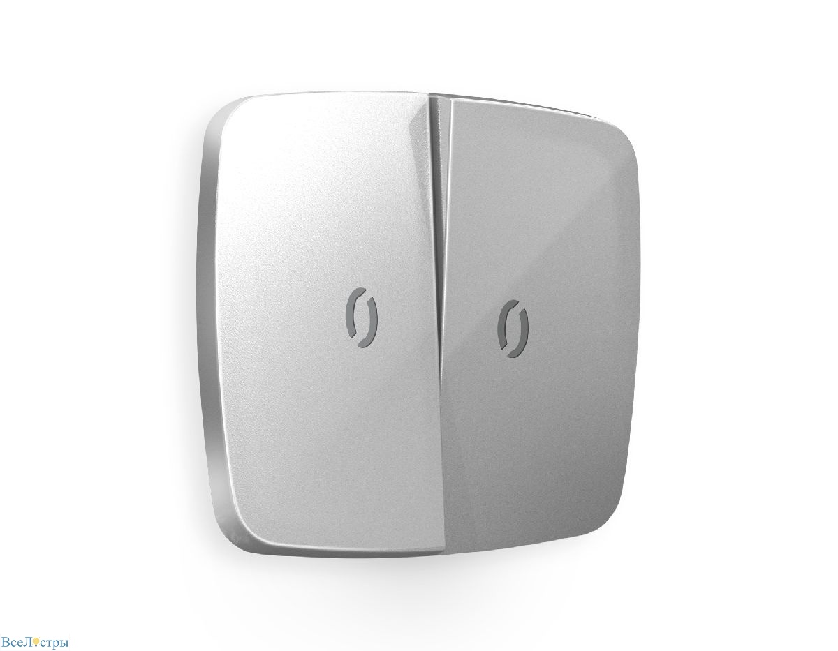 лицевая панель для выключателя двухклавишного с подсветкой ambrella volt omega op4040