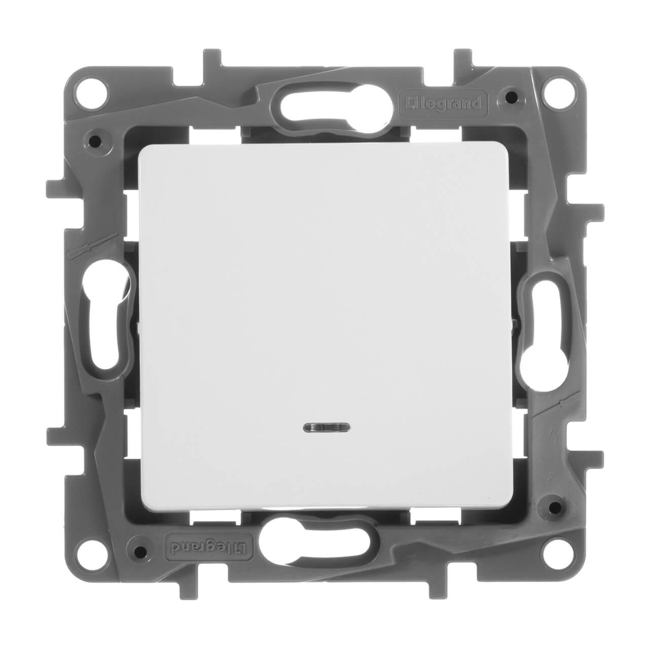 переключатель одноклавишный legrand etika с подсветкой 10a 250v антрацит 672615