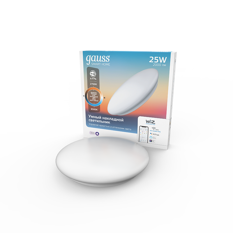 накладной светодиодный светильник gauss smart home 2050112