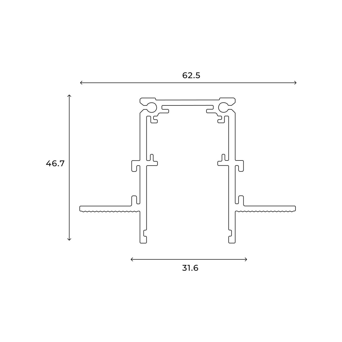 шинопровод магнитный встраиваемый hesby lighting eldeko hsbl_0060