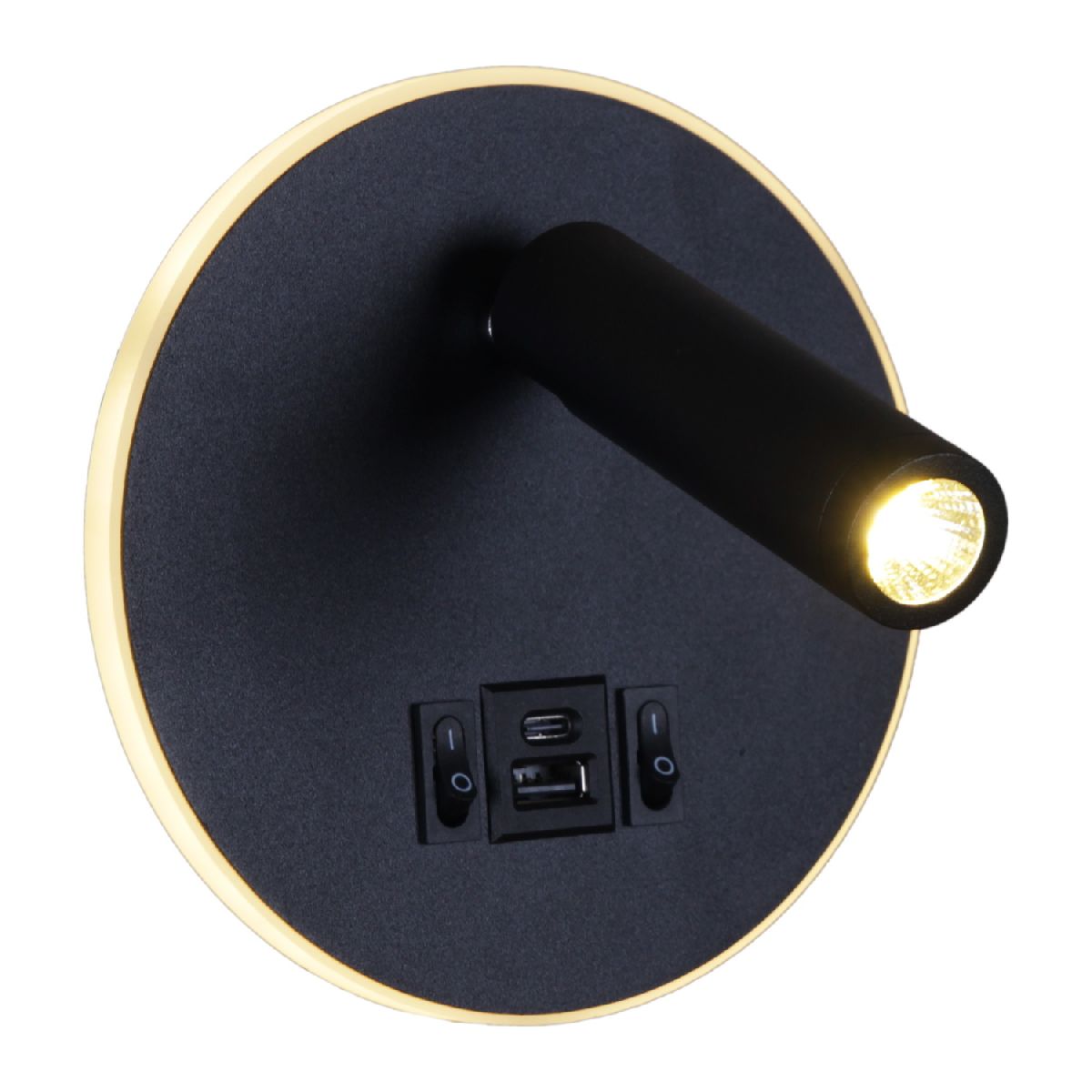 спот reluce 86203-9.2-001kt led12w+usb bk