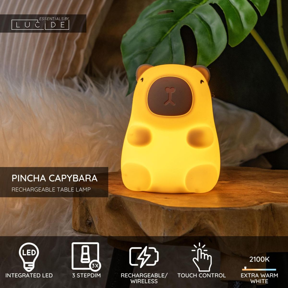настольная лампа lucide pincha capybara 54500/01/38