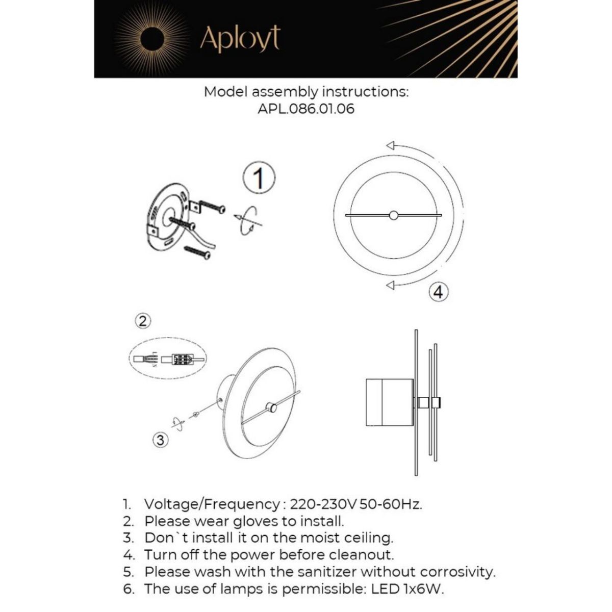 настенный светильник aployt pola apl.086.01.06