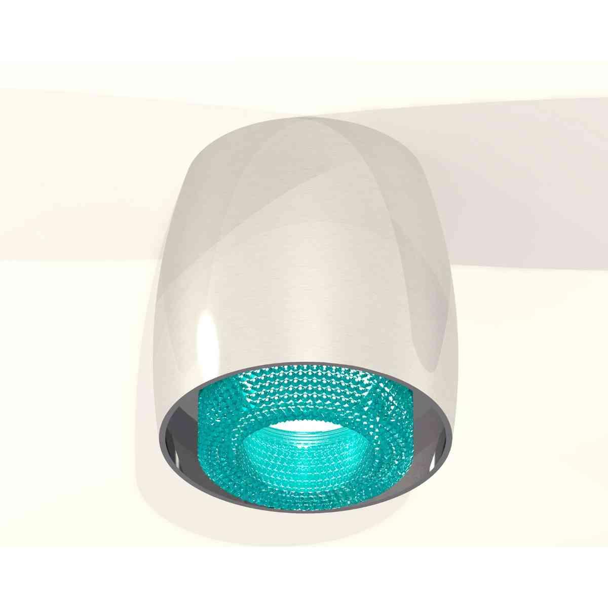 комплект накладного светильника ambrella light techno spot xs1143011 psl/bl серебро полированное/голубой (c1143, n7194)