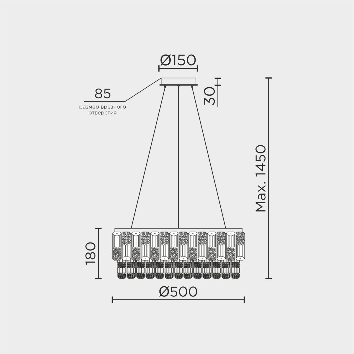подвесная люстра modelux ml.7039.500 cr