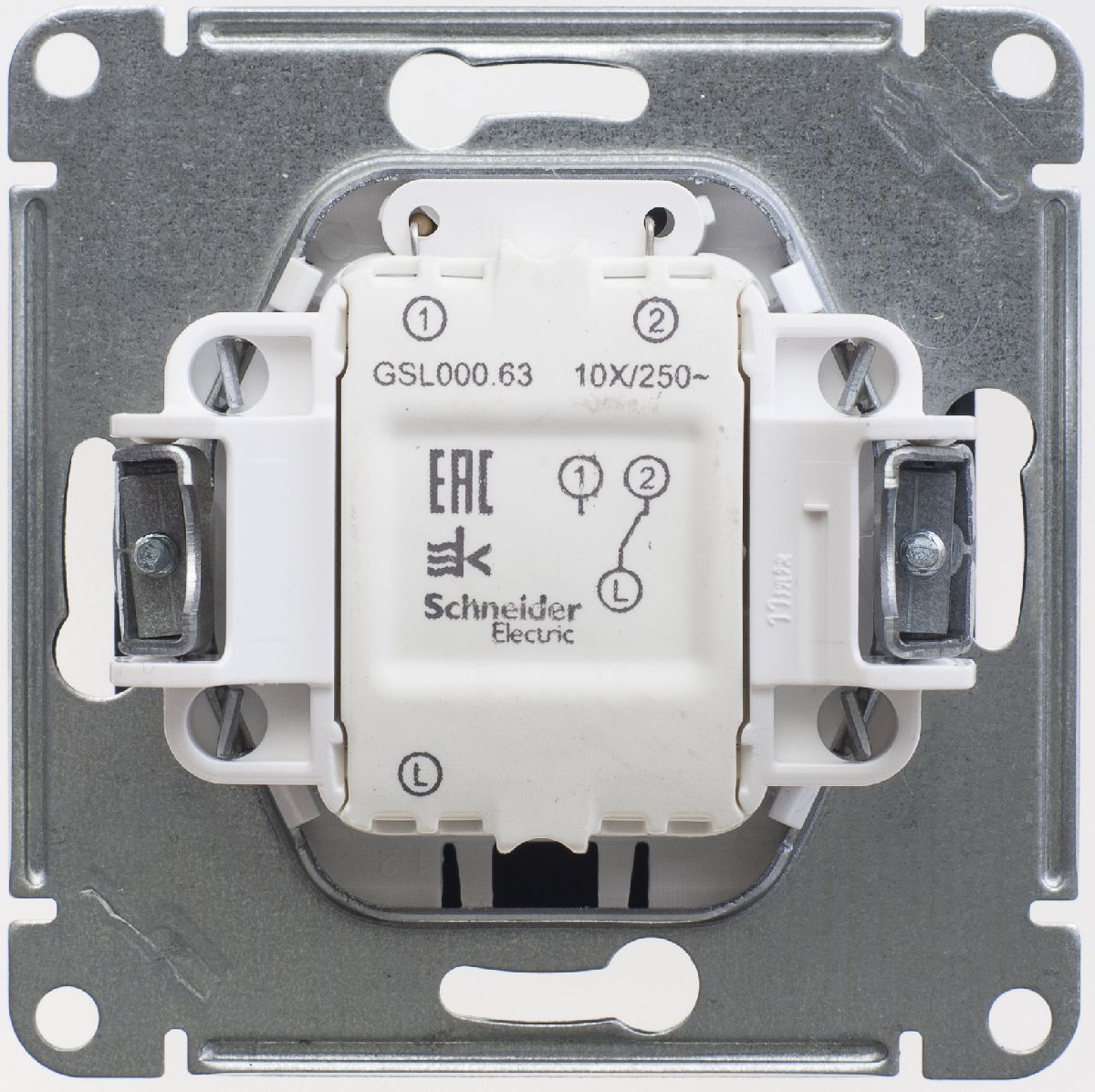 переключатель 1-клавишный с подсветкой сх.6а, 10ах systeme electric glossa антрацит gsl000763