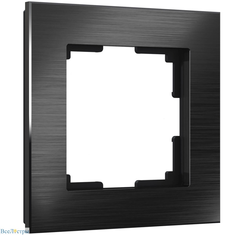 рамка werkel aluminium на 1 пост черный алюминий w0011708 4690389157981